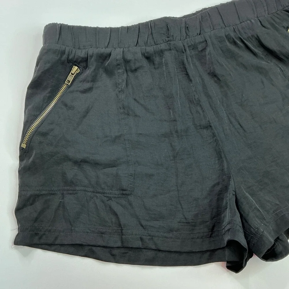 LDLA Black Zipper Pocket Shorts Womens XL Elastic Waist Casual UH6D0501